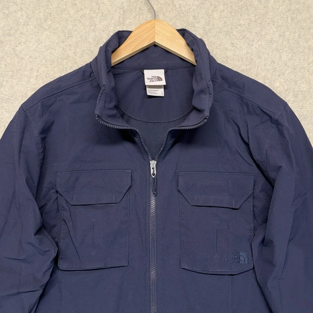 The North Face Mens L Utility Field Jacket Navy Full Zip Lightweight Cargo